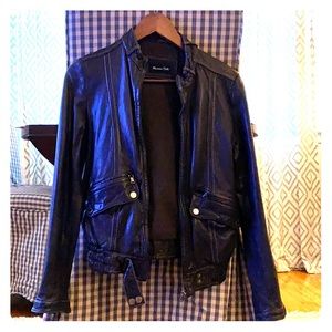 Massimo Dutti Brown Leather Jacket